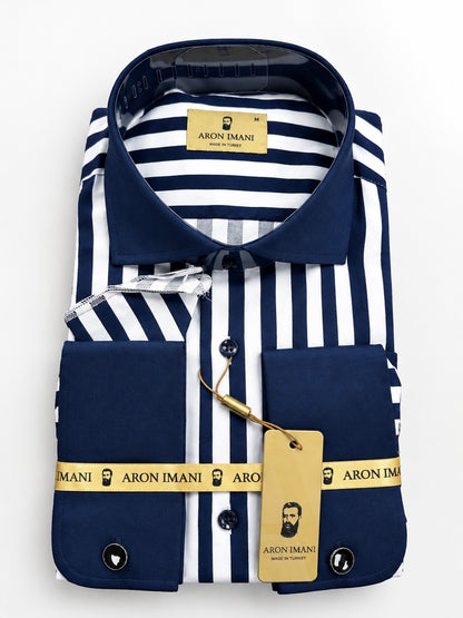 Striped French Cuff Dress Shirt