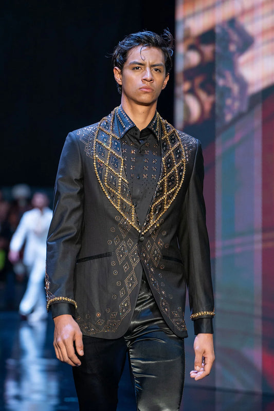 Men's Rhinestone Crystals Blazer by Barabas