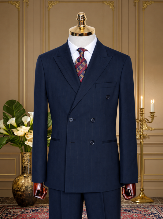 Double Breasted Shadow Stripe Suit