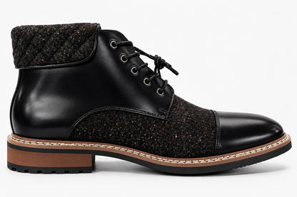 Giovanni black and charcoal cap-toe ankle boot - view 2