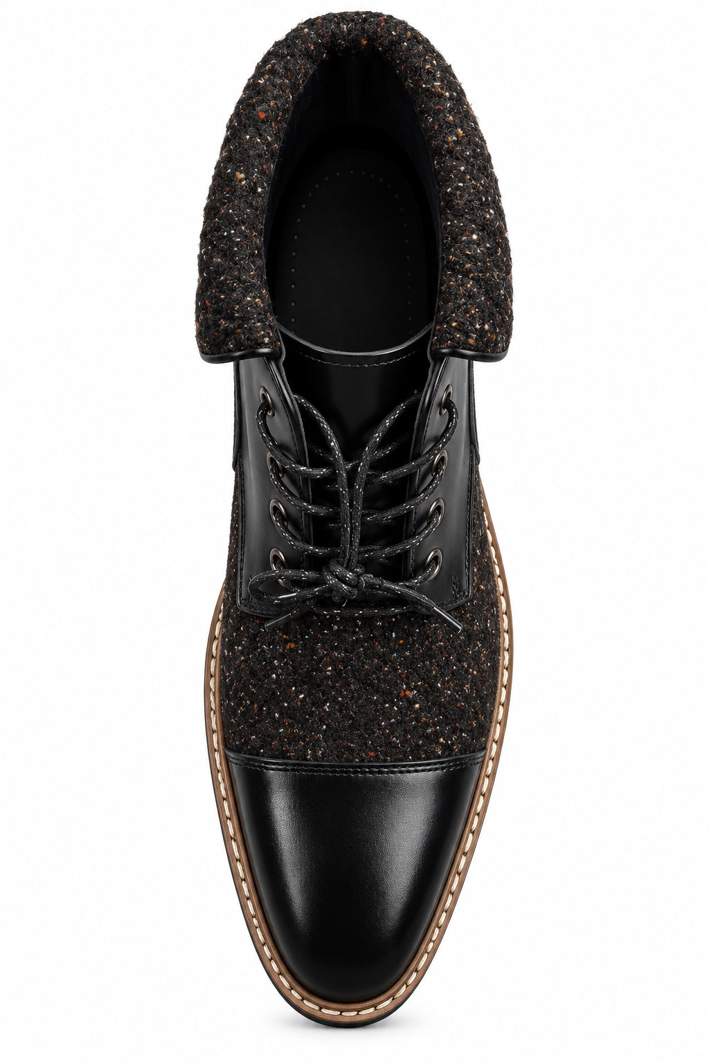 Giovanni black and charcoal cap-toe ankle boot - view 3