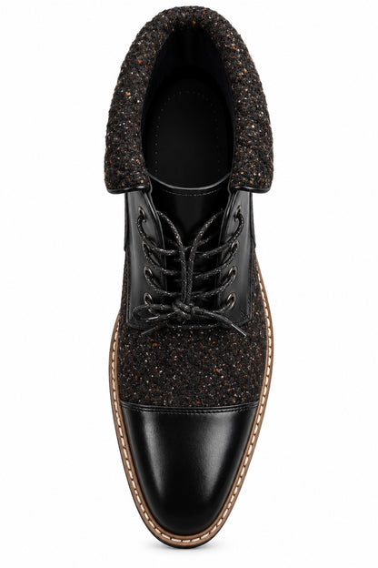 Giovanni black and charcoal cap-toe ankle boot - view 3