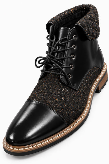 Giovanni black and charcoal cap-toe ankle boot - view 5